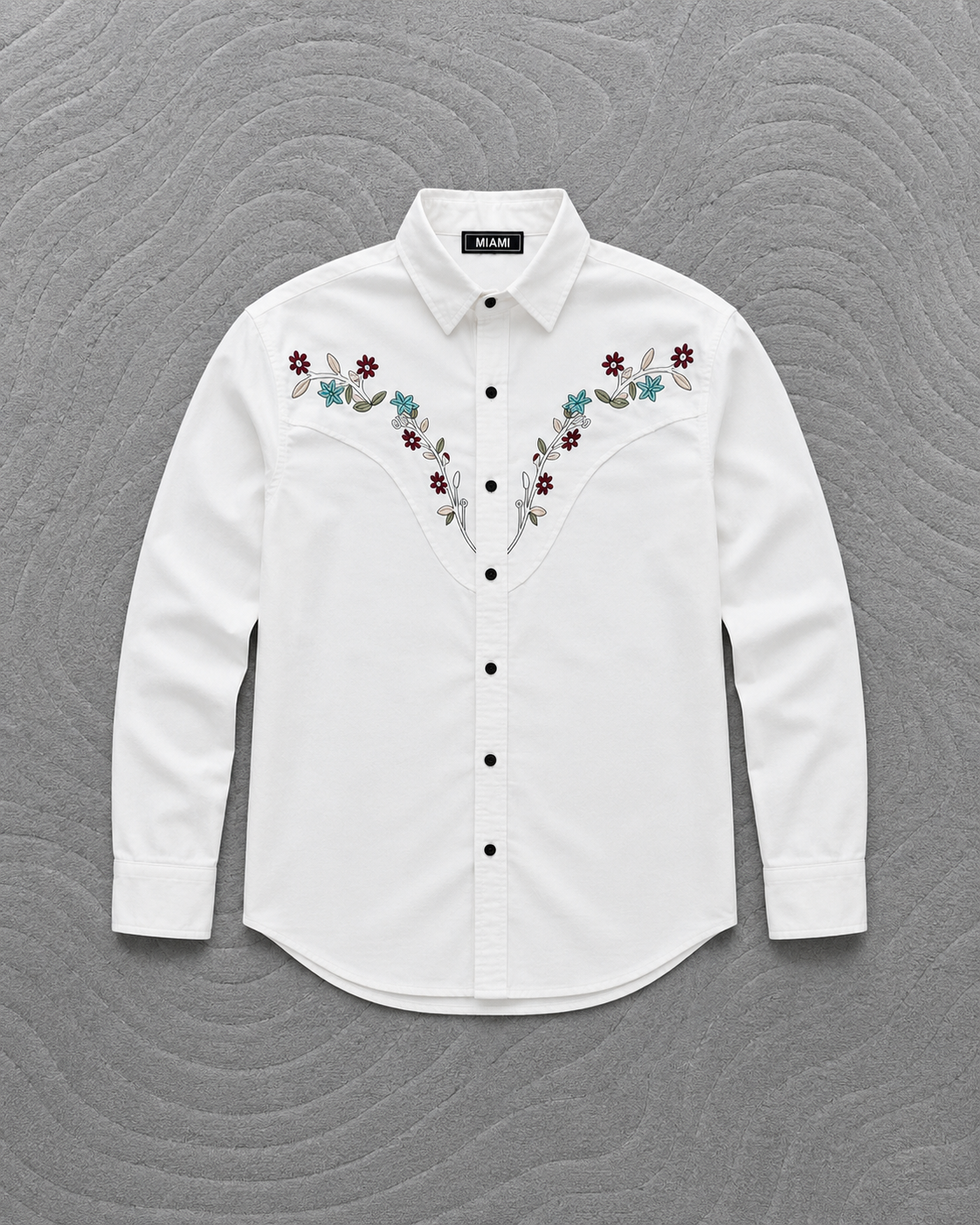 Embroidery Full Shirt White